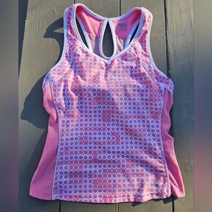 Nike Women's Pink & White Tank Top
